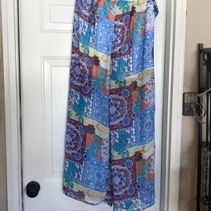 Bright floral palazzo pants